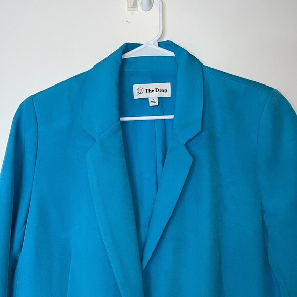 The Drop Womens Turquoise Blazer With Single Button Closure Size M - Picture 2 of 8